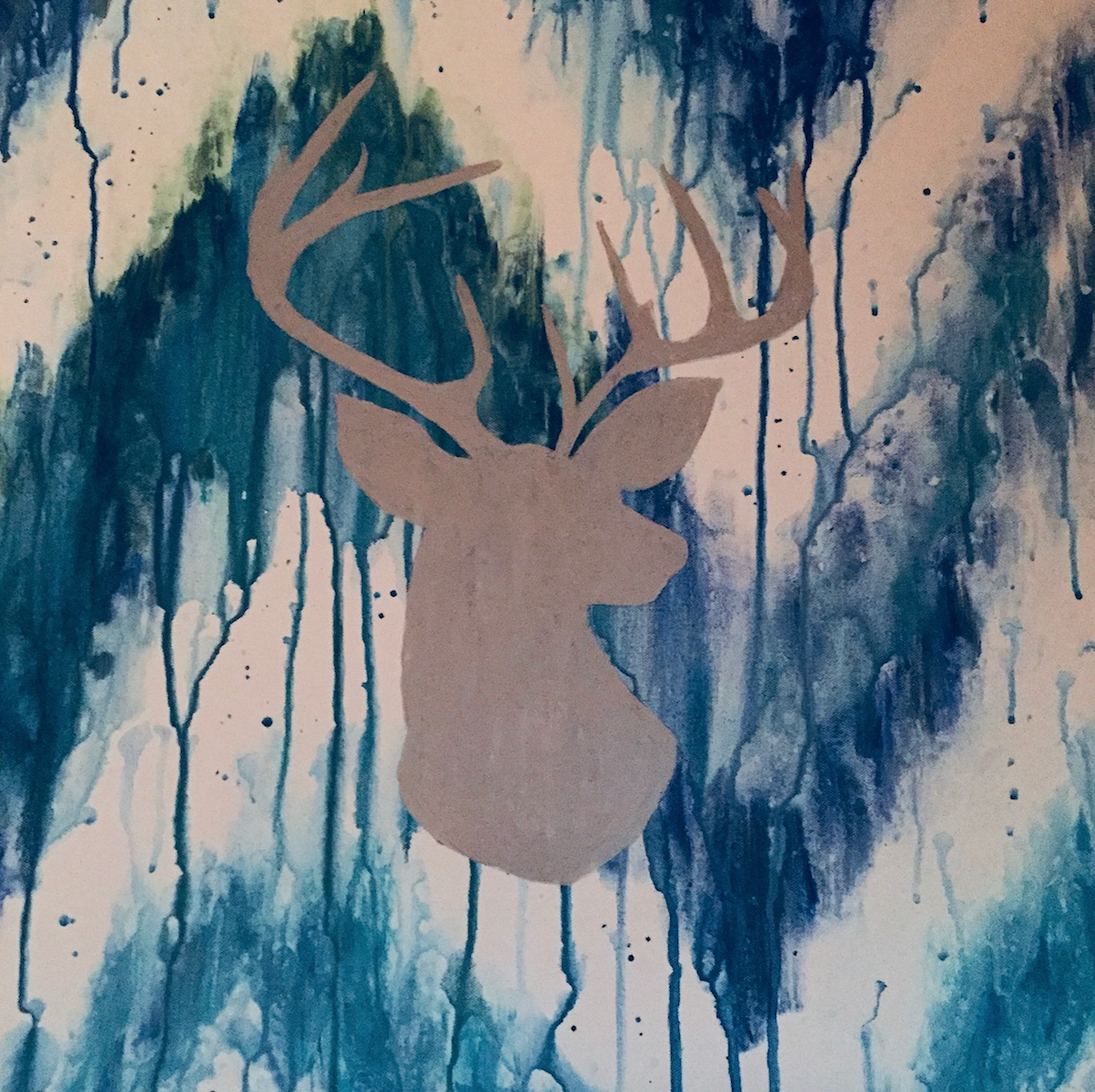 Deer On Ikat Background