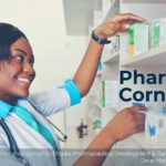 Pharmacist putting drugs on the shelf - social media example